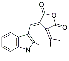 (3E)-3-[(1,2-DIMETHYL-1H-INDOL-3-YL)METHYLENE]-4-(1-METHYLETHYLIDENE)DIHYDROFURAN-2,5-DIONE 结构式