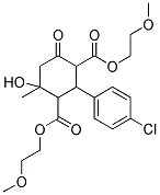 BIS(2-METHOXYETHYL) 2-(4-CHLOROPHENYL)-4-HYDROXY-4-METHYL-6-OXO-1,3-CYCLOHEXANEDICARBOXYLATE 结构式