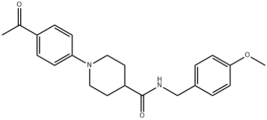 1-(4-ACETYLPHENYL)-N-(4-METHOXYBENZYL)-4-PIPERIDINECARBOXAMIDE 结构式