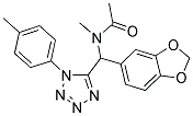 N-{1,3-BENZODIOXOL-5-YL[1-(4-METHYLPHENYL)-1H-TETRAZOL-5-YL]METHYL}-N-METHYLACETAMIDE 结构式