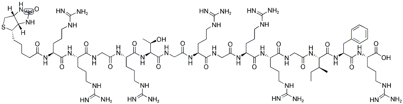 BIOTIN-ARG-ARG-GLY-ARG-THR-GLY-ARG-GLY-ARG-ARG-GLY-ILE-PHE-ARG-OH 结构式