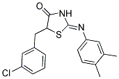 (2Z)-5-(3-CHLOROBENZYL)-2-[(3,4-DIMETHYLPHENYL)IMINO]-1,3-THIAZOLIDIN-4-ONE 结构式