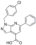 1-(4-CHLOROBENZYL)-6-PHENYL-1H-PYRAZOLO[3,4-B]PYRIDINE-4-CARBOXYLIC ACID 结构式