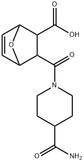 3-(4-CARBAMOYL-PIPERIDINE-1-CARBONYL)-7-OXA-BICYCLO[2.2.1]HEPT-5-ENE-2-CARBOXYLIC ACID 结构式