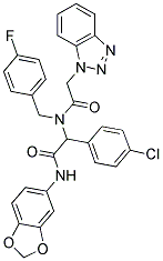 2-(2-(1H-BENZO[D][1,2,3]TRIAZOL-1-YL)-N-(4-FLUOROBENZYL)ACETAMIDO)-N-(BENZO[D][1,3]DIOXOL-5-YL)-2-(4-CHLOROPHENYL)ACETAMIDE 结构式