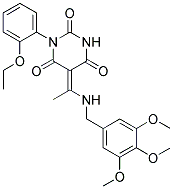 1-(2-ETHOXYPHENYL)-5-{(E)-1-[(3,4,5-TRIMETHOXYBENZYL)AMINO]ETHYLIDENE}-2,4,6(1H,3H,5H)-PYRIMIDINETRIONE 结构式