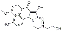 3-HYDROXY-1-{2-[(2-HYDROXYETHYL)AMINO]ETHYL}-5-(4-HYDROXYPHENYL)-4-(4-METHOXYBENZOYL)-1,5-DIHYDRO-2H-PYRROL-2-ONE 结构式