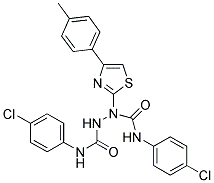 N1,N2-BIS(4-CHLOROPHENYL)-1-(4-P-TOLYLTHIAZOL-2-YL)HYDRAZINE-1,2-DICARBOXAMIDE 结构式