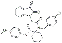 1-(N-(4-CHLOROBENZYL)-2-(2,3-DIOXOINDOLIN-1-YL)ACETAMIDO)-N-(4-METHOXYPHENYL)CYCLOHEXANECARBOXAMIDE 结构式