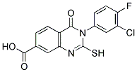 3-(3-CHLORO-4-FLUOROPHENYL)-2-MERCAPTO-4-OXO-3,4-DIHYDROQUINAZOLINE-7-CARBOXYLIC ACID 结构式