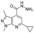 6-CYCLOPROPYL-1,3-DIMETHYL-1H-PYRAZOLO[3,4-B]PYRIDINE-4-CARBOXYLIC ACID HYDRAZIDE 结构式