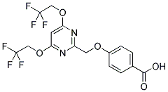 4-[4,6-BIS(2,2,2-(TRIFLUOROETHOXY)PYRIMIDIN-2-YL)METHOXYL]BENZOIC ACID 结构式