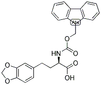 (R)-4-Benzo[1,3]dioxol-5-yl-2-(9H-fluoren-9-ylmethoxycarbonylamino)-butyric acid 结构式