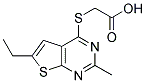 (6-Ethyl-2-methyl-thieno[2,3-d]pyrimidin-4-ylsulfanyl)-acetic acid 结构式