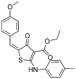 ETHYL (5E)-5-(4-METHOXYBENZYLIDENE)-2-[(4-METHYLPHENYL)AMINO]-4-OXO-4,5-DIHYDROTHIOPHENE-3-CARBOXYLATE 结构式