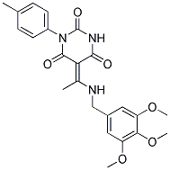 1-(4-METHYLPHENYL)-5-{(E)-1-[(3,4,5-TRIMETHOXYBENZYL)AMINO]ETHYLIDENE}-2,4,6(1H,3H,5H)-PYRIMIDINETRIONE 结构式