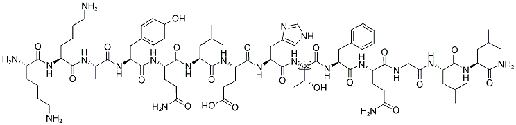 LYS-LYS-ALA-TYR-GLN-LEU-GLU-HIS-THR-PHE-GLN-GLY-LEU-LEU-NH2 结构式