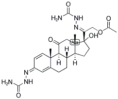 21-ACETOXY-1,4-DIENE-3,11,20-TRITONE-3,20-SEMICARBAZIED-17A-HYDROXYPRENA 结构式