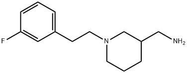 (1-(3-氟苯乙基)哌啶-3-基)甲胺 结构式