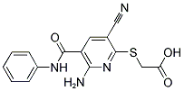 [[6-AMINO-5-(ANILINOCARBONYL)-3-CYANOPYRIDIN-2-YL]THIO]ACETIC ACID 结构式