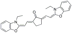 2,5-BIS((E)-2-[3-ETHYL-1,3-BENZOXAZOL-2(3H)-YLIDENE]ETHYLIDENE)CYCLOPENTANONE 结构式