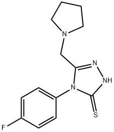 4-(4-FLUOROPHENYL)-5-(PYRROLIDIN-1-YLMETHYL)-4H-1,2,4-TRIAZOLE-3-THIOL 结构式