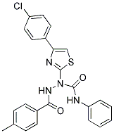 1-[4-(4-CHLOROPHENYL)-1,3-THIAZOL-2-YL]-2-(4-METHYLBENZOYL)-N-PHENYL-1-HYDRAZINECARBOXAMIDE 结构式