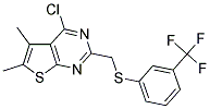 4-CHLORO-5,6-DIMETHYL-2-(([3-(TRIFLUOROMETHYL)PHENYL]THIO)METHYL)THIENO[2,3-D]PYRIMIDINE 结构式