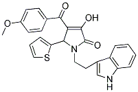 3-HYDROXY-1-[2-(1H-INDOL-3-YL)ETHYL]-4-(4-METHOXYBENZOYL)-5-(2-THIENYL)-1,5-DIHYDRO-2H-PYRROL-2-ONE 结构式