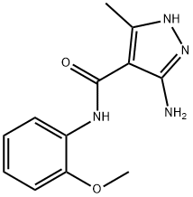 5-氨基-N-(2-甲氧基苯基)-3-甲基-1H-吡唑-4-甲酰胺 结构式