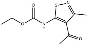 N-(4-乙酰基-3-甲基-1,2-噻唑-5-基)氨基甲酸乙酯 结构式