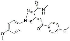 (5Z)-5-[(4-METHOXYBENZOYL)IMINO]-2-(4-METHOXYPHENYL)-N-METHYL-2,5-DIHYDRO-1,2,3-THIADIAZOLE-4-CARBOXAMIDE 结构式