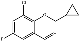 3-Chloro-2-(cyclopropylmethoxy)-5-fluorobenzaldehyde 结构式