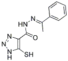 5-MERCAPTO-N'-[(1E)-1-PHENYLETHYLIDENE]-1H-1,2,3-TRIAZOLE-4-CARBOHYDRAZIDE 结构式