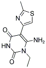 6-AMINO-1-ETHYL-5-(2-METHYL-1,3-THIAZOL-4-YL)PYRIMIDINE-2,4(1H,3H)-DIONE 结构式