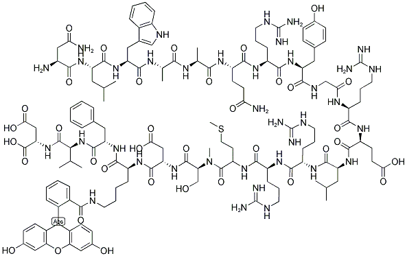 Ac-nlwaaqrygrelrrmsdk(fluorescein)fvd-OH 结构式