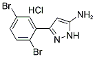3-(2,5-DIBROMOPHENYL)-1H-PYRAZOL-5-AMINE HYDROCHLORIDE 结构式