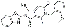 SODIUM 2-(1,3-BENZOTHIAZOL-2-YL)-5-(2-METHOXYBENZYL)-4-METHYL-3-OXO-3,5-DIHYDRO-2H-PYRAZOLO[4,3-C]PYRIDIN-6-OLATE 结构式