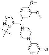1-((1-TERT-BUTYL-1H-TETRAZOL-5-YL)(3,4-DIMETHOXYPHENYL)METHYL)-4-(3-CHLOROPHENYL)PIPERAZINE 结构式