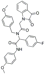 2-(2,3-DIOXOINDOLIN-1-YL)-N-(1-(4-FLUOROPHENYL)-2-(4-METHOXYPHENYLAMINO)-2-OXOETHYL)-N-(4-METHOXYBENZYL)ACETAMIDE 结构式