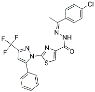 N'-[(1Z)-1-(4-CHLOROPHENYL)ETHYLIDENE]-2-[5-PHENYL-3-(TRIFLUOROMETHYL)-1H-PYRAZOL-1-YL]-1,3-THIAZOLE-4-CARBOHYDRAZIDE 结构式