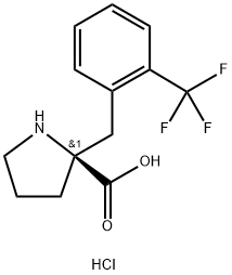 (S)-2-(2-(三氟甲基)苄基)吡咯烷-2-羧酸盐酸盐 结构式