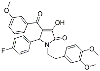 1-(3,4-DIMETHOXYPHENETHYL)-5-(4-FLUOROPHENYL)-3-HYDROXY-4-(3-METHOXYBENZOYL)-1,5-DIHYDRO-2H-PYRROL-2-ONE 结构式