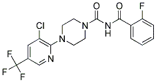 4-[3-CHLORO-5-(TRIFLUOROMETHYL)PYRIDIN-2-YL]-N-(2-FLUOROBENZOYL)PIPERAZINE-1-CARBOXAMIDE 结构式