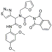 N-(2,4-DIMETHOXYPHENYL)-2-(2-(1,3-DIOXOISOINDOLIN-2-YL)-N-(FURAN-2-YLMETHYL)ACETAMIDO)-2-(1,2,3-THIADIAZOL-4-YL)ACETAMIDE 结构式