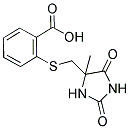 2-[[(4-METHYL-2,5-DIOXOIMIDAZOLIDIN-4-YL)METHYL]THIO]BENZOIC ACID 结构式