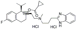 (1S,2S)-2-(2-(N-[(3-BENZIMIDAZOL-2-YL)PROPYL]-N-METHYLAMINO)ETHYL)-6-FLUORO-1,2,3,4-TETRAHYDRO-1-ISOPROPYL-2-NAPHTHYL CYCLOPROPANECARBOXYLATE DIHYDROCHLORIDE 结构式