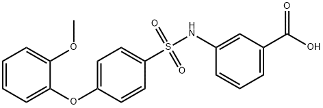 3-[4-(2-甲氧基苯氧基)苯基磺酰胺]苯甲酸 结构式