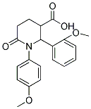 2-(2-METHOXYPHENYL)-1-(4-METHOXYPHENYL)-6-OXOPIPERIDINE-3-CARBOXYLIC ACID 结构式