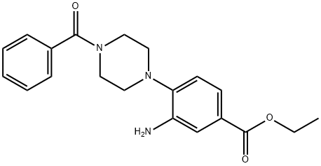 3-氨基-4-(4-苯甲酰-哌嗪-1-基)-苯甲酸乙酯 结构式